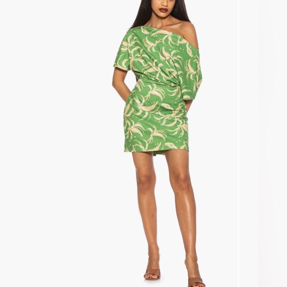Alexia draped one shoulder minidress